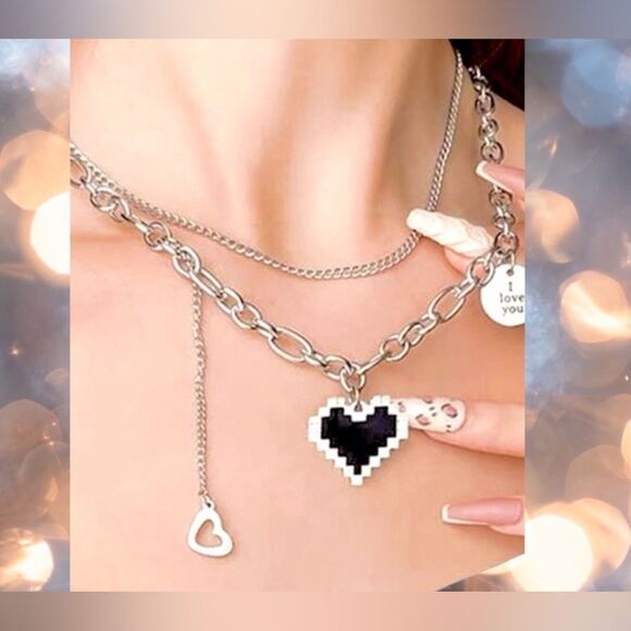 Jewelry - I Love You l Black Heart 🖤 Rhinestone l Necklace l New